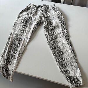 Almost Famous Snake Print Pants - Black and White